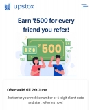 Upstox Loot : Get Rs. 500 Instant Per Refer