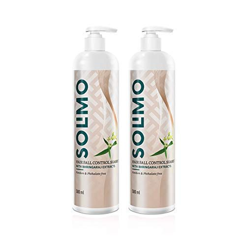 Solimo Hair fall Control Shampoo with Bhringraj Extracts, 500 ml (Pack of 2)