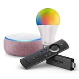Echo Dot bundle with Fire TV Stick and Syska 12W LED smart color bulb