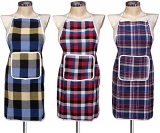 GLUN Waterproof Cotton Kitchen Apron with Front Pocket (Color May Vary) Set of 3
