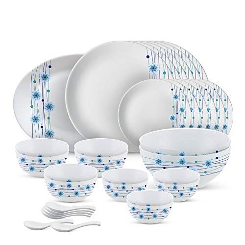 Larah Moon Series, Bluebell 33 Pieces Opalware Dinner Set