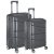Nasher Miles Warrior Expander Hard-Sided Polypropylene Luggage Set of 2 Dark Grey Trolley Bags (55 & 65 cm)