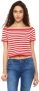 People Casual Short Sleeve Striped Women Multicolor Top