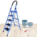 Plantex Prime Steel Folding 5 Step Ladder for Home – 5 Wide Anti Skid Steps (Blue & Black)
