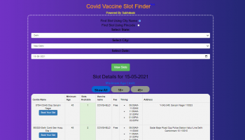 Covid Vaccine Slot Finder – Find Your Vaccination Slot (By Subhdeals)