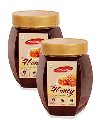 Wellness Shot 100% Natural Raw Honey, (Buy One Get One Free) 1kg Pack of 2